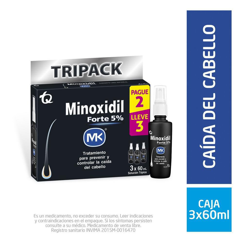 Tratamiento capilar Minoxidil Forte MK 5% TQ frasco (180  ml) img #1