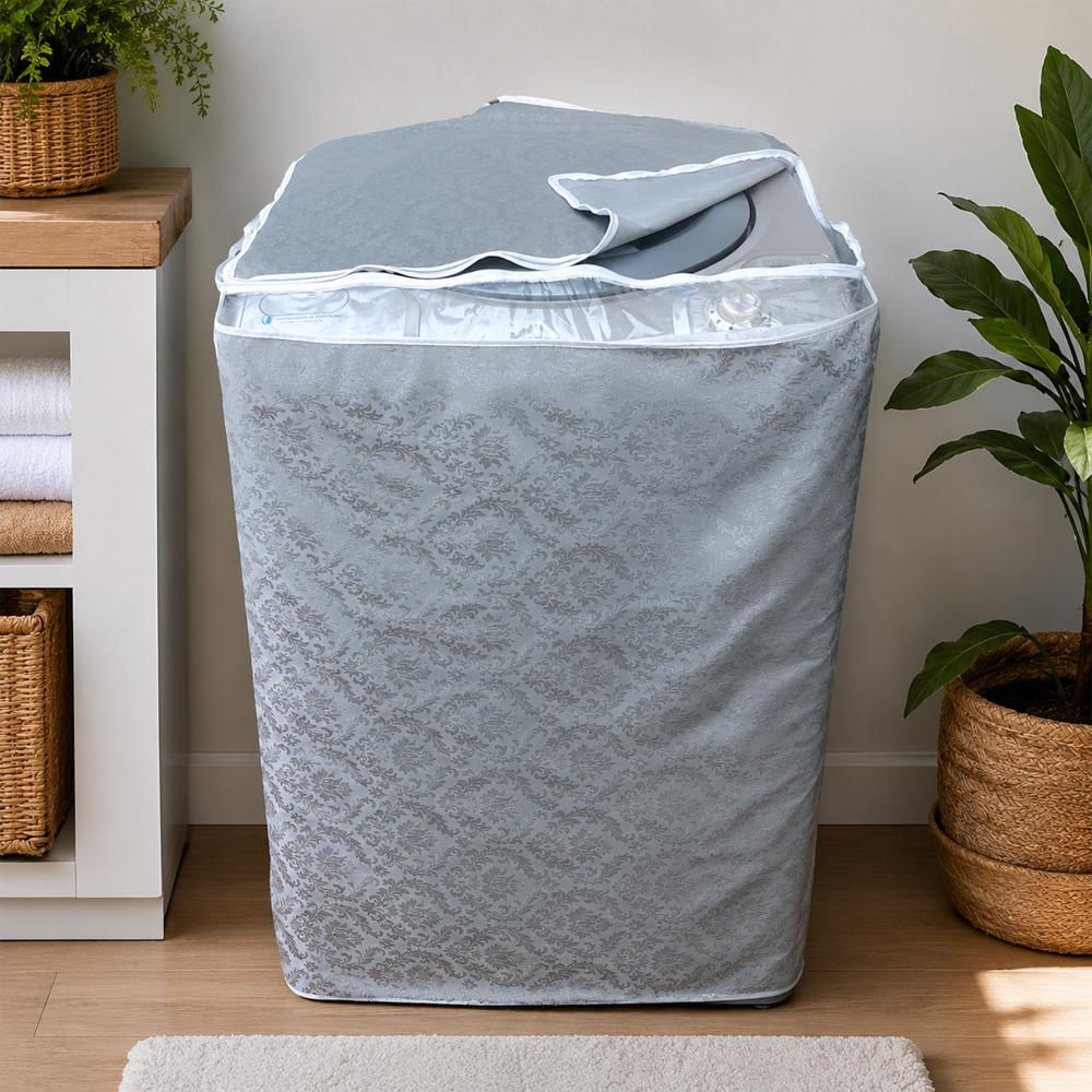 Funda Protector Impermeable Para Lavadora Digital Antipolvo Hogar 35/40Lb Gris img #2