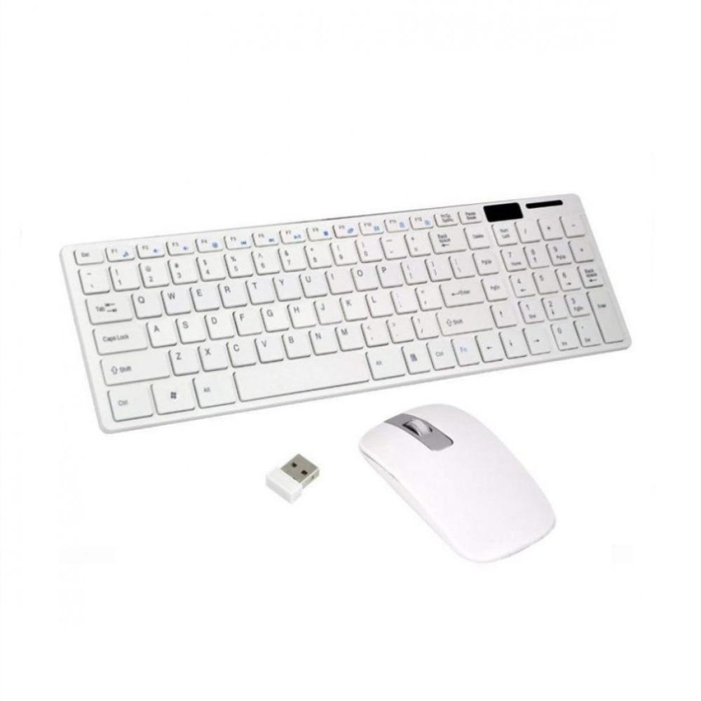 Combo Teclado Y Mouse Inalambrico Ultra Delgado K06 Recargable Usb Blanco img #1