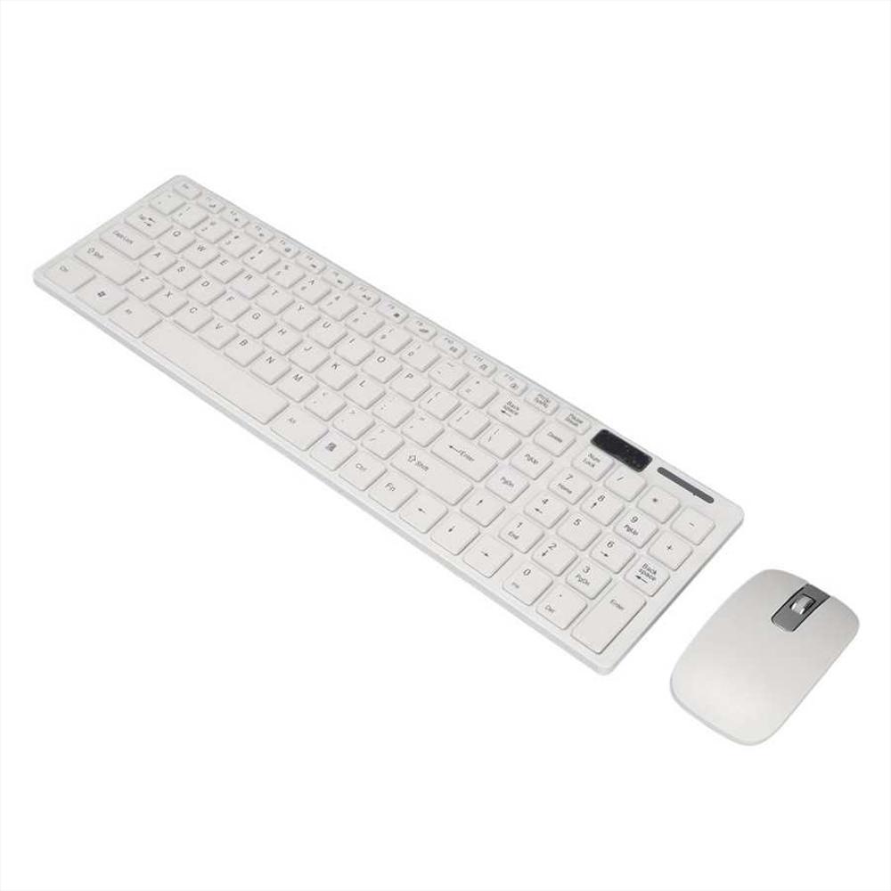 Combo Teclado Y Mouse Inalambrico Ultra Delgado K06 Recargable Usb Blanco img #2