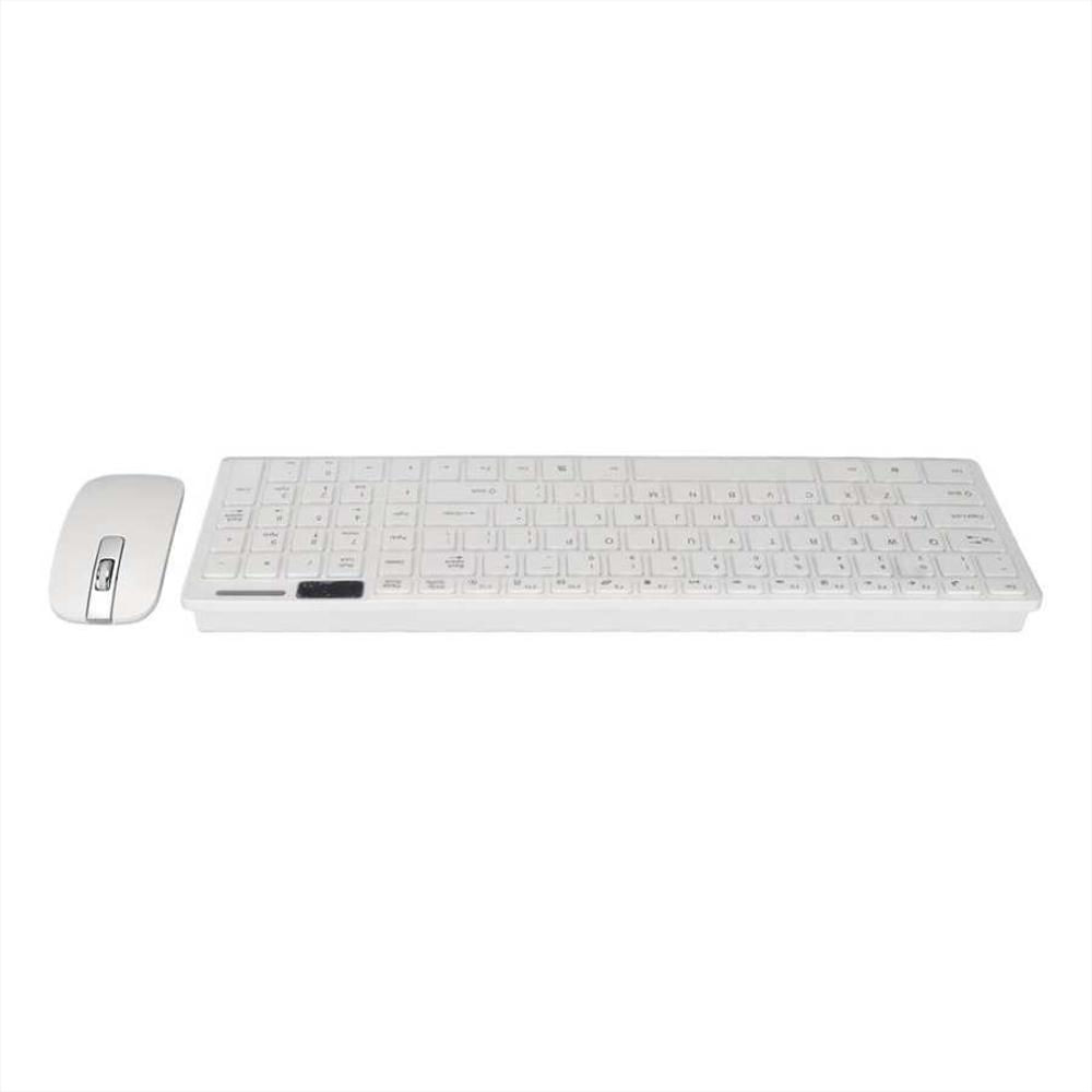 Combo Teclado Y Mouse Inalambrico Ultra Delgado K06 Recargable Usb Blanco img #3