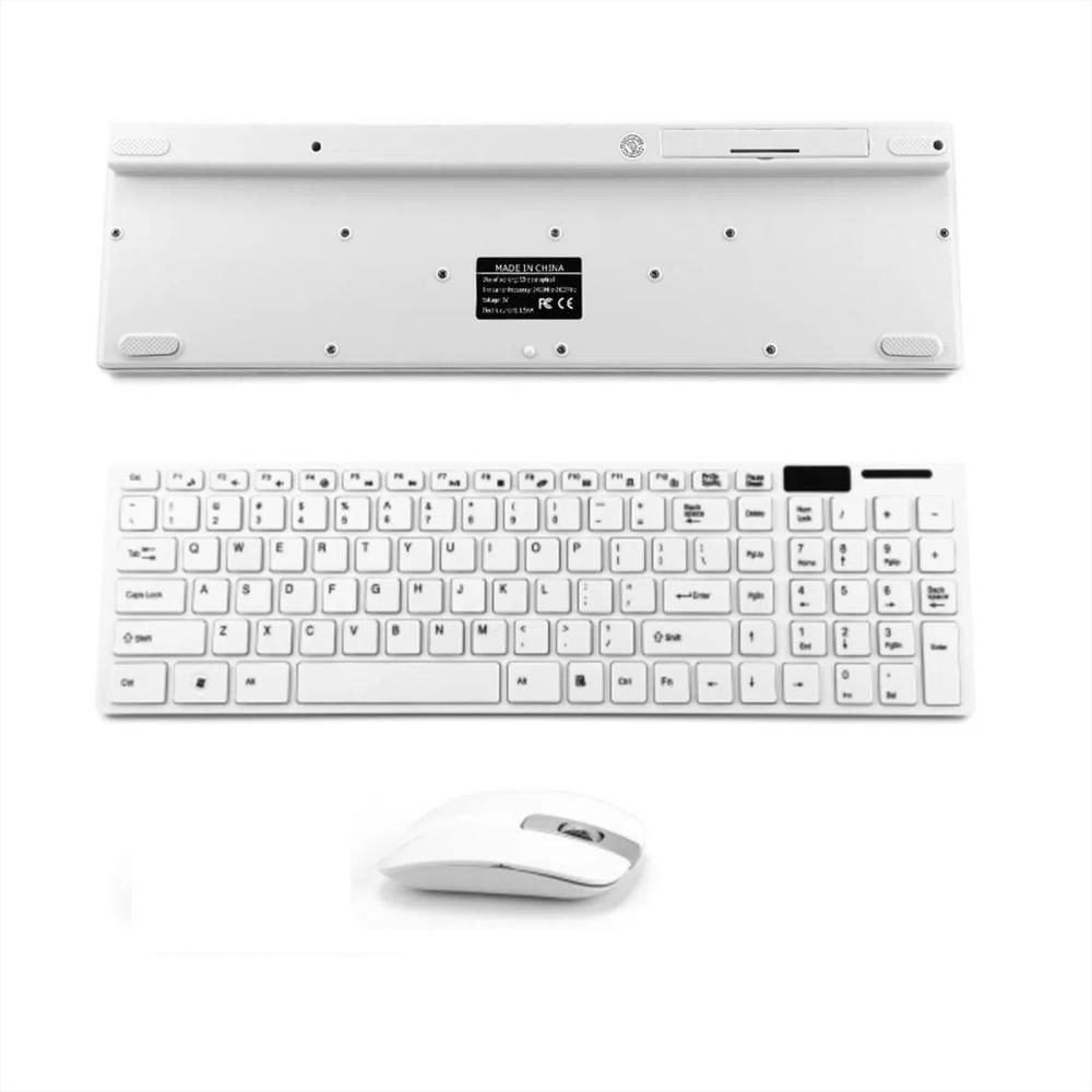 Combo Teclado Y Mouse Inalambrico Ultra Delgado K06 Recargable Usb Blanco img #4
