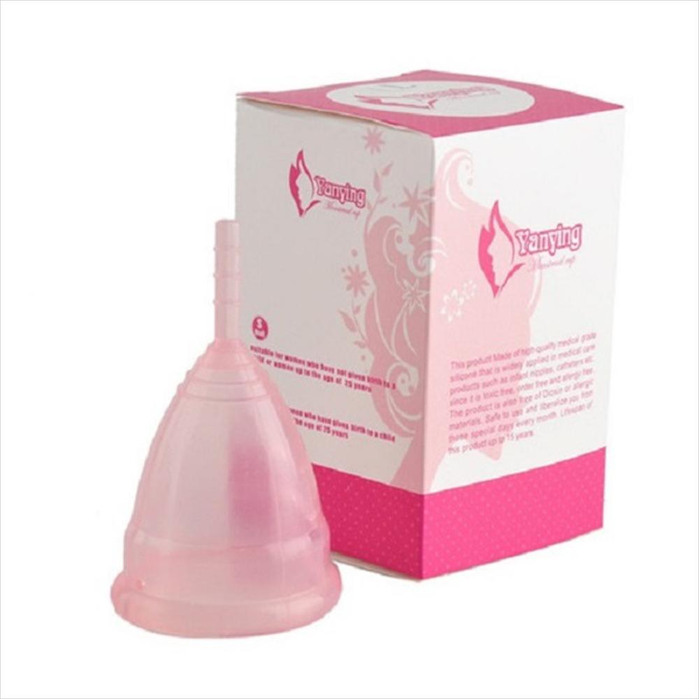 Copa Menstrual Silicona Medica Reutilizable Con Bolsa De Seda Rosa L Rosa img #1