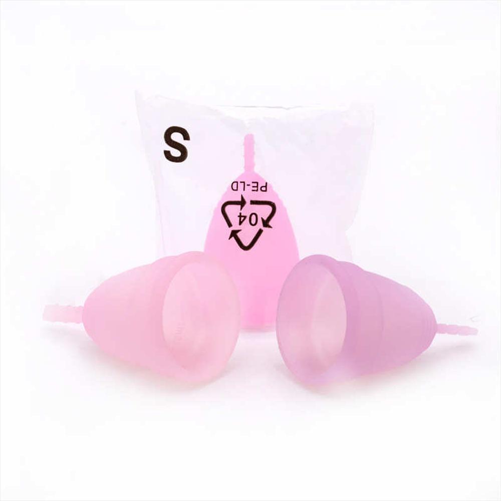 Copa Menstrual Silicona Medica Reutilizable Con Bolsa De Seda Rosa L Rosa img #4