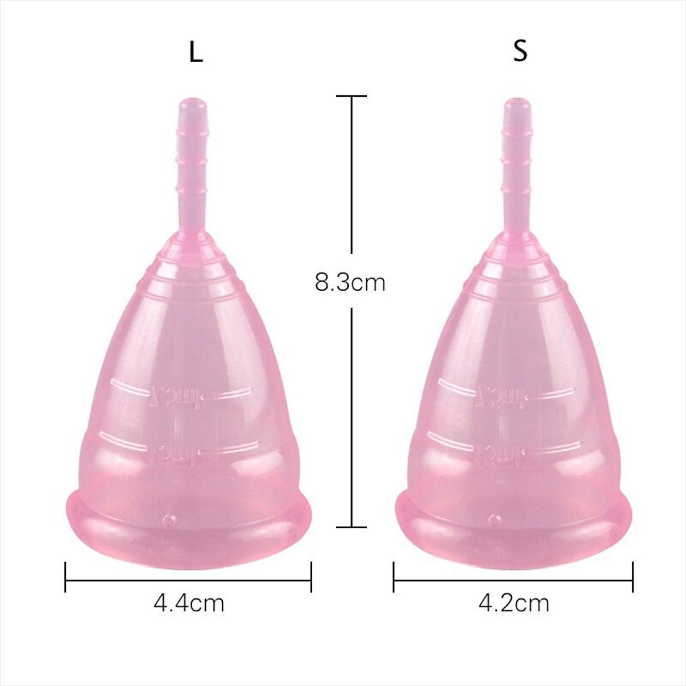 Copa Menstrual Silicona Medica Reutilizable Con Bolsa De Seda Rosa L Rosa img #5