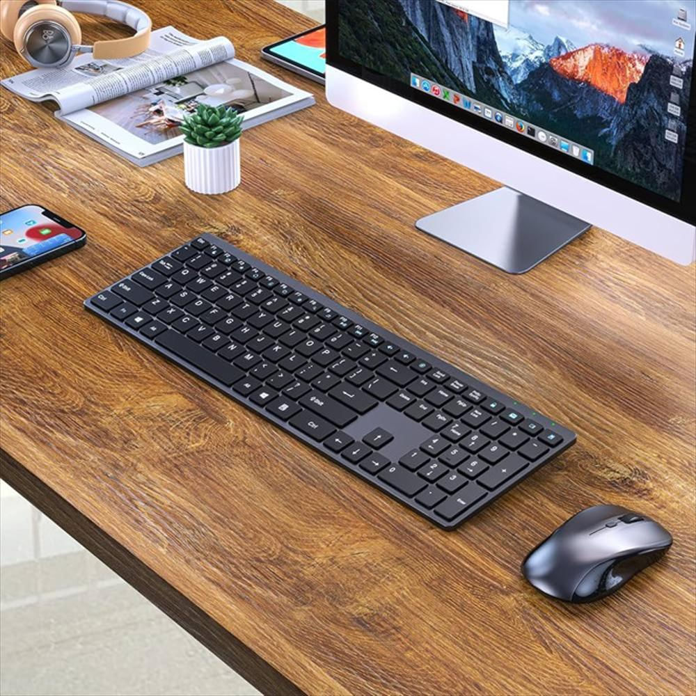 Combo Teclado Y Mouse Inalambrico Delgado K06 Usb Negro img #2