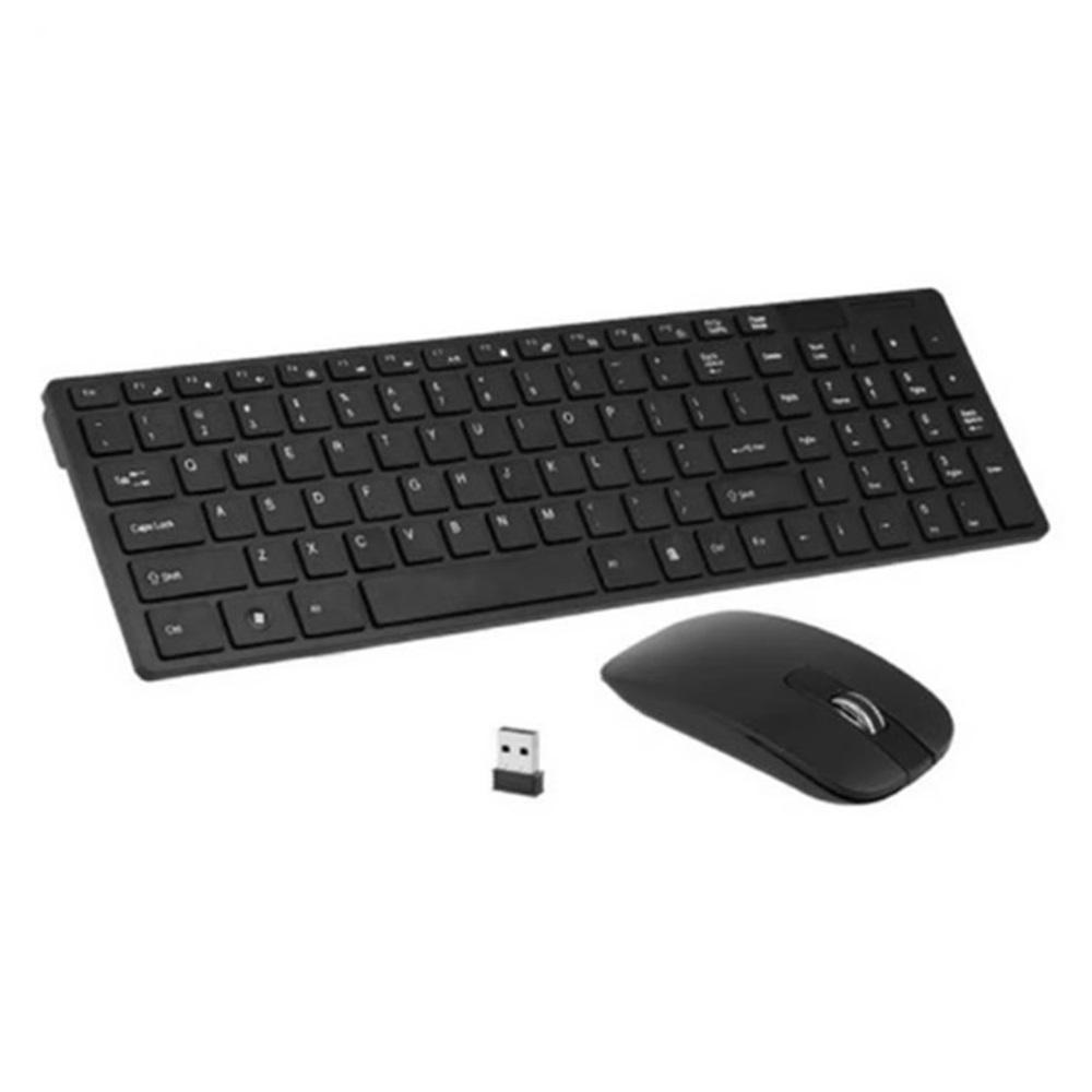 Combo Teclado Y Mouse Inalambrico Delgado K06 Usb Negro img #3