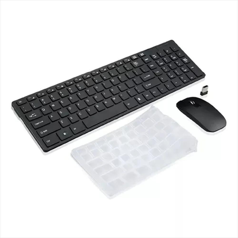 Combo Teclado Y Mouse Inalambrico Delgado K06 Usb Negro img #4