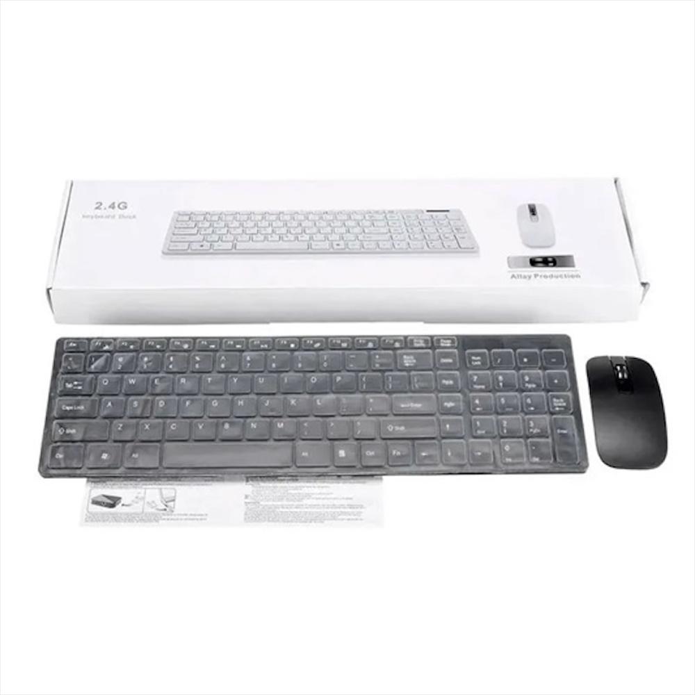 Combo Teclado Y Mouse Inalambrico Delgado K06 Usb Negro img #5