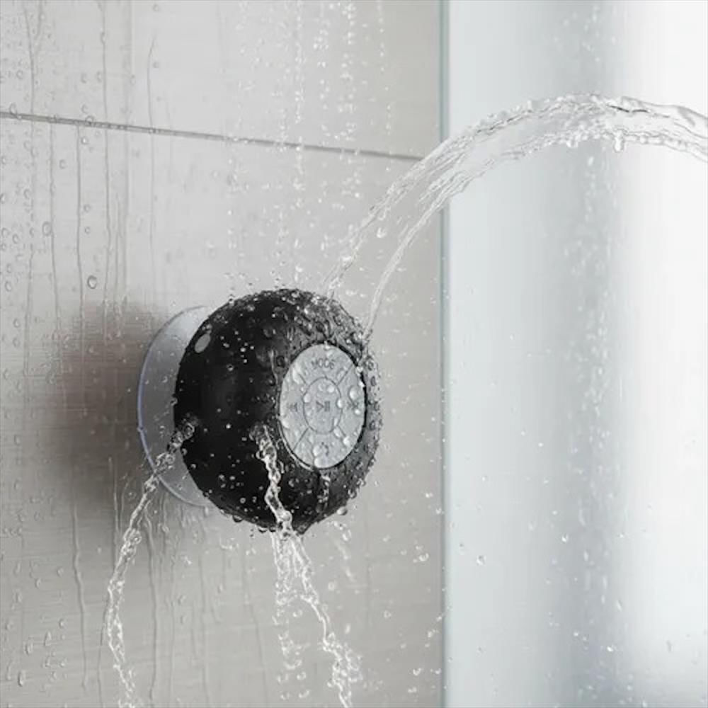 Parlante Bluetooth Resistente Al Agua Recargable Para Ducha Portatil Negro img #2