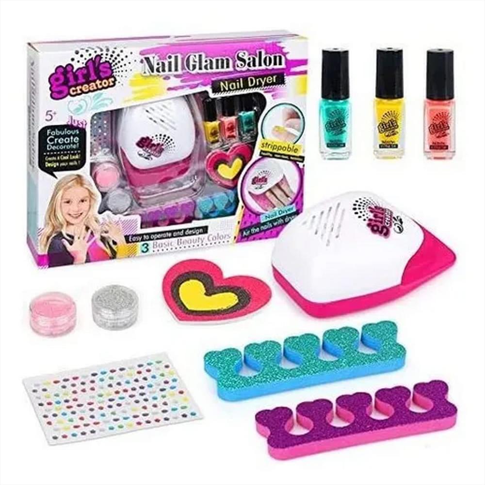 Kit De Manicure Infantil Con Esmaltes Lampara Y Decoraciones Creativas img #1