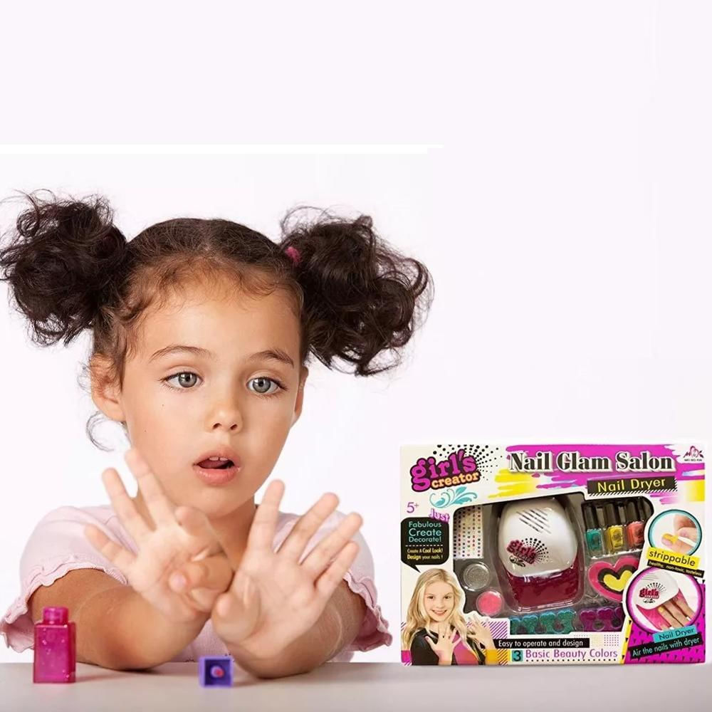 Kit De Manicure Infantil Con Esmaltes Lampara Y Decoraciones Creativas img #2