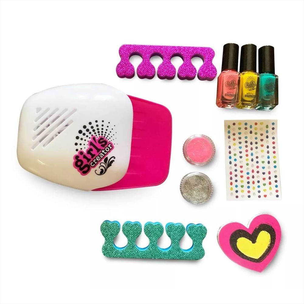 Kit De Manicure Infantil Con Esmaltes Lampara Y Decoraciones Creativas img #3