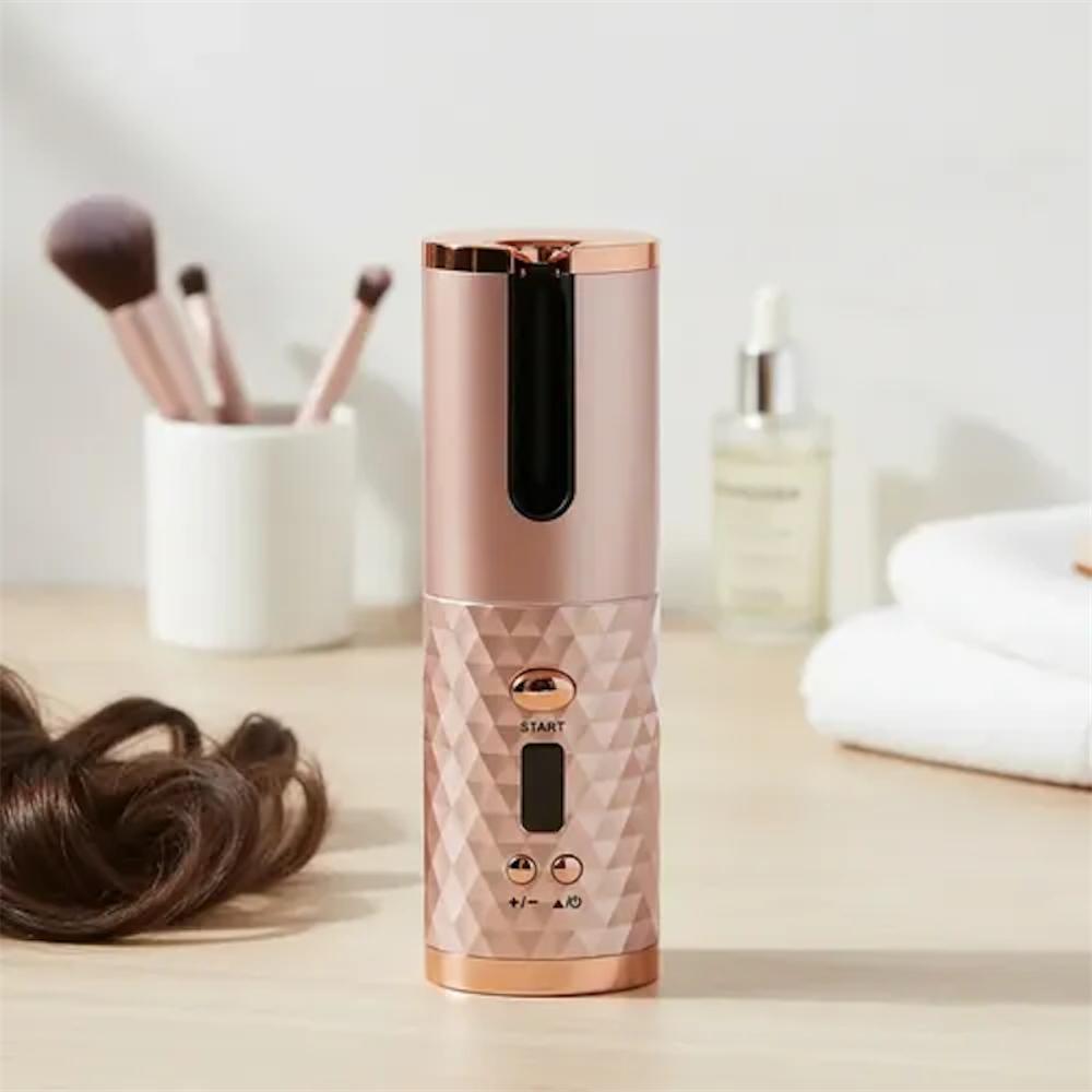 Rizador De Cabello Automatico Inalambrico Recargable Portatil Usb Rosa img #2