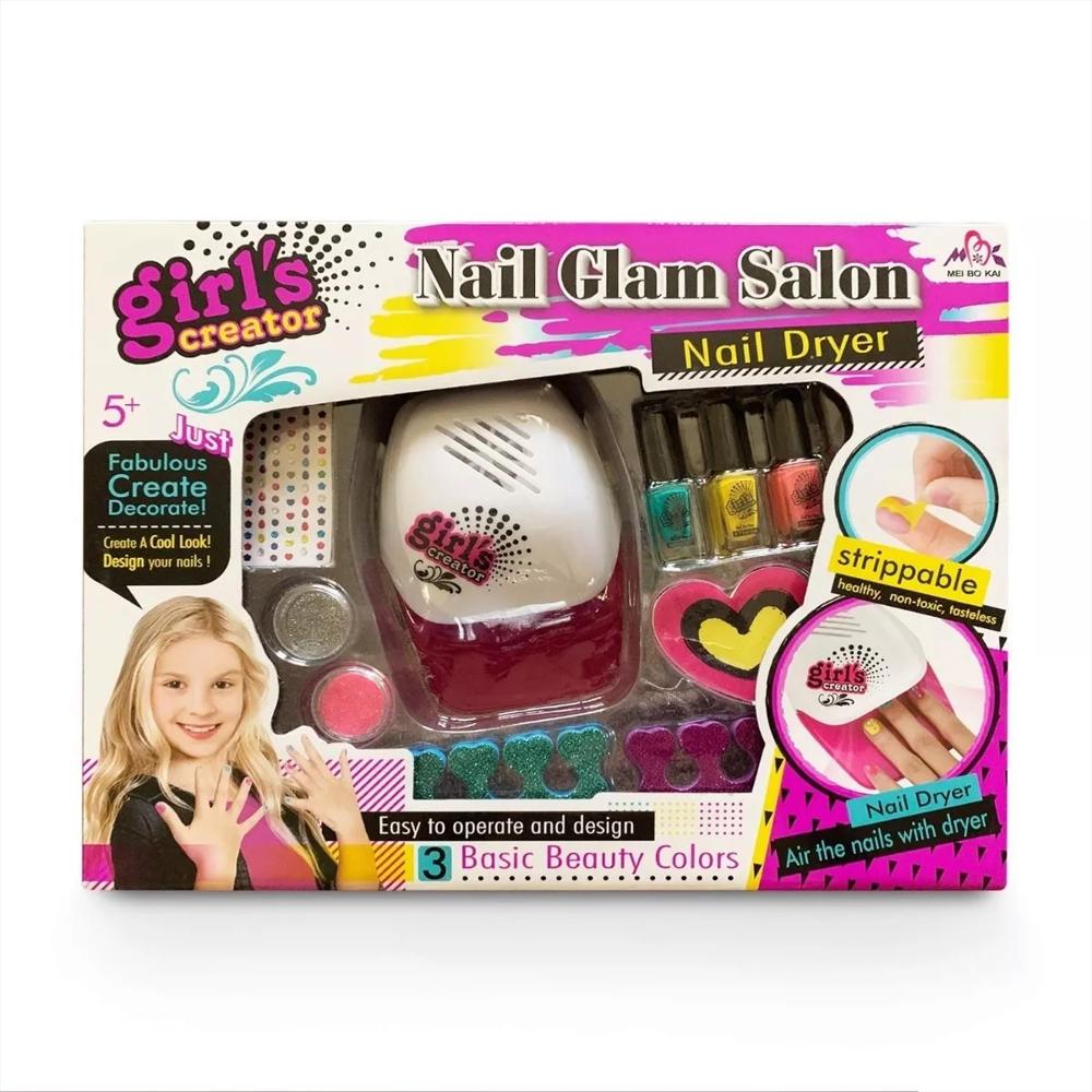 Kit De Manicure Infantil Con Esmaltes Lampara Y Decoraciones Creativas img #5