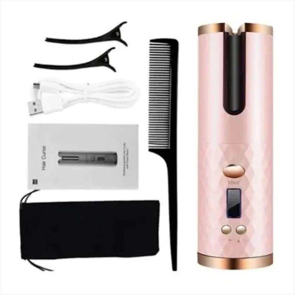 Rizador De Cabello Automatico Inalambrico Recargable Portatil Usb Rosa img #3