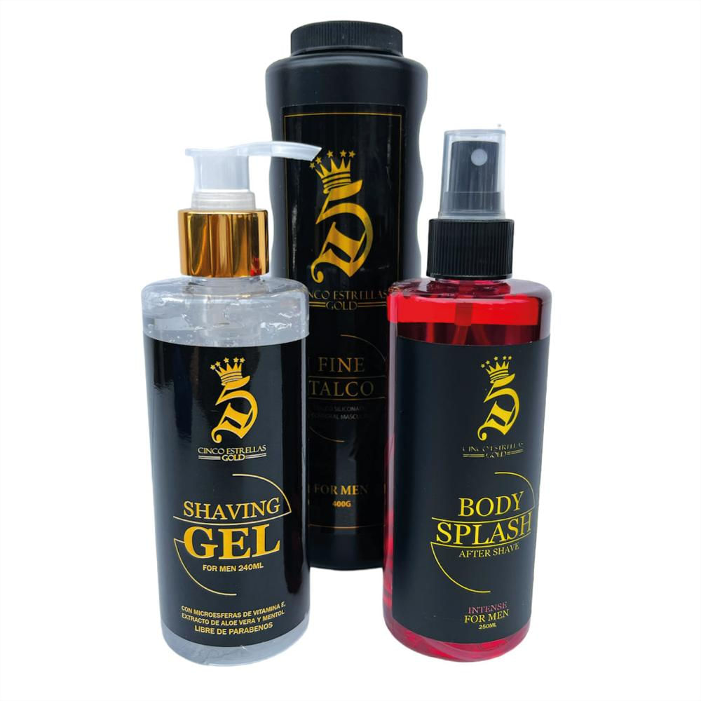 Combo 2 Barberia 5 Estrellas Talco Gel Afeitado Y Splash Refrescante img #1