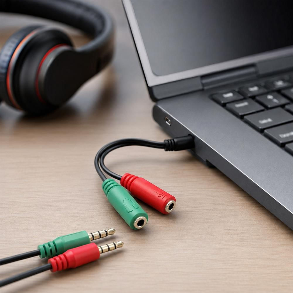 Convertidor Audio Microfono 2 En 1 Jack 35Mm Hembra A Macho Adaptador img #2