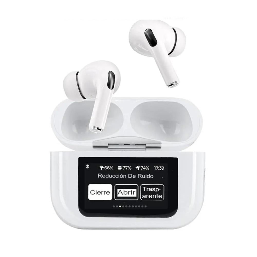 Audifonos Inalambricos Bluetooth A9 Pro Con Pantalla Tactil Led Blanco img #3