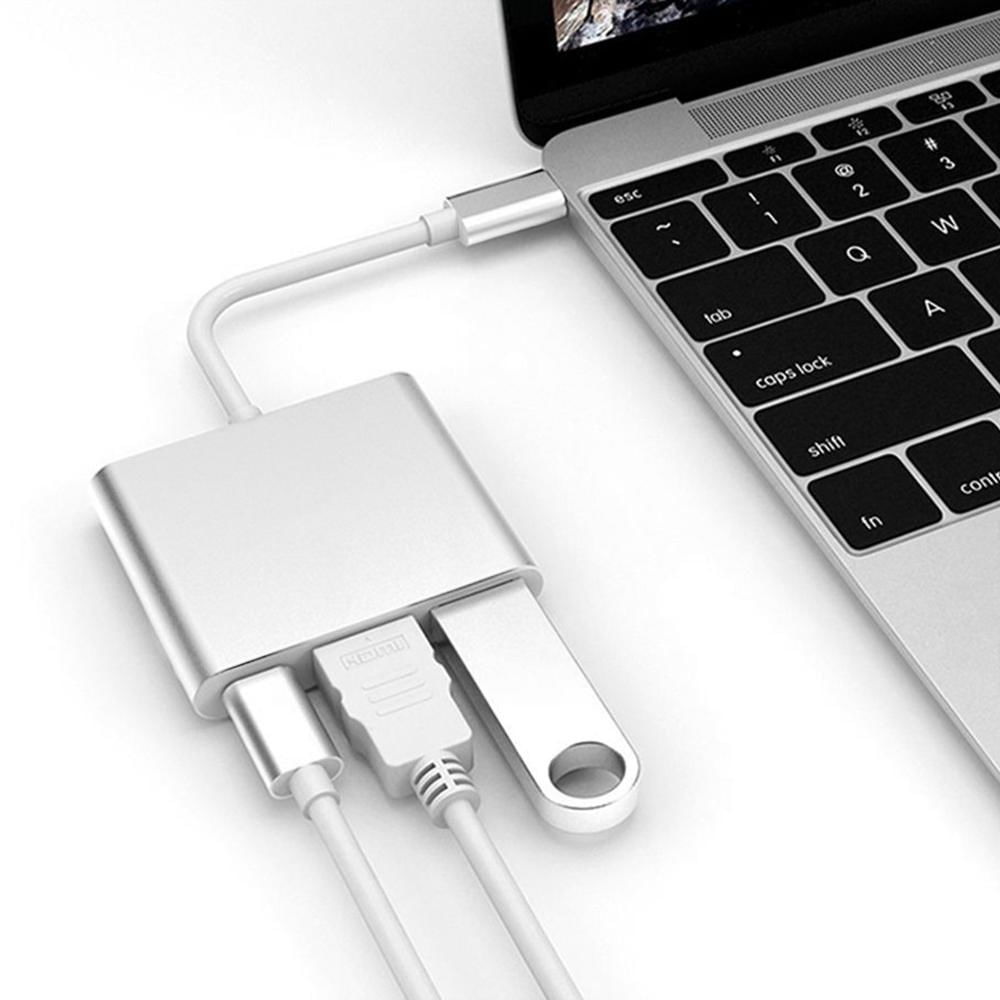 Cable Adaptador Tipo C A Usb Hdmi Y Tipo C Multipuerto Carga Rapida Hub img #2