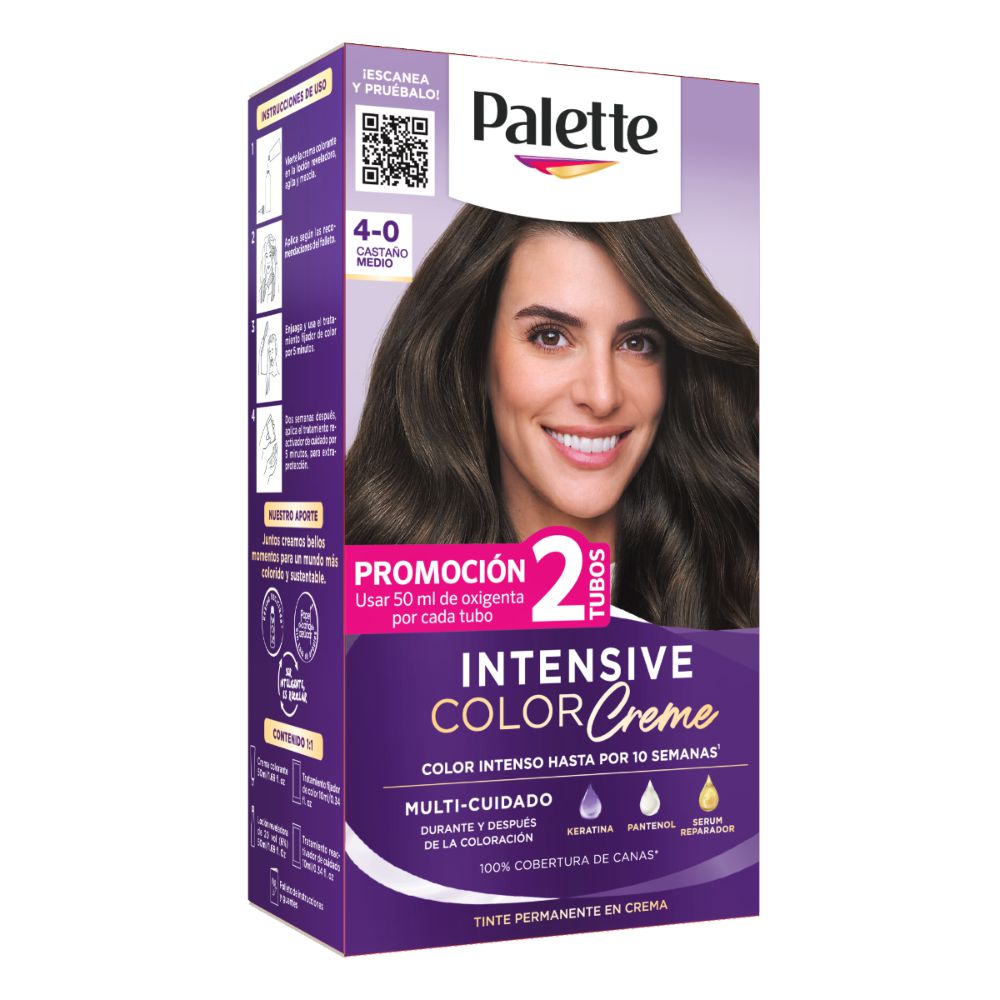 Tinte para cabello PALETTE castaño medio (2  und)
