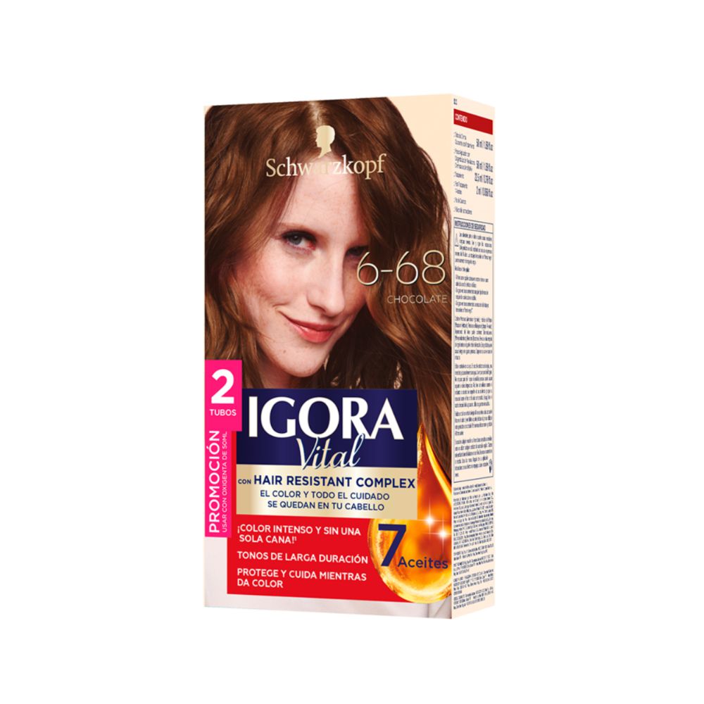 Tinte para cabello IGORA VITAL chocolate larga duración (2  und)