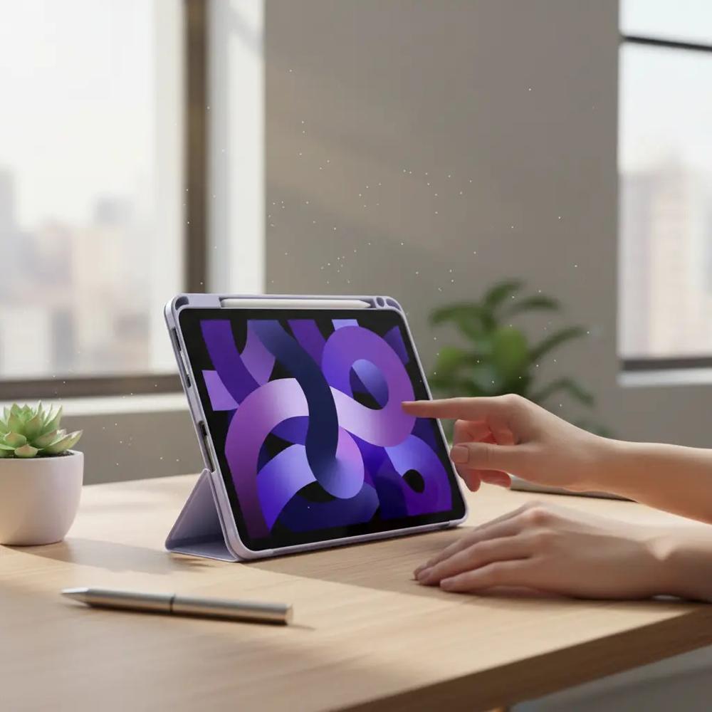Smart Case Cristal Para Ipad 10.2 789 Generacion Lavanda Lapiz img #3