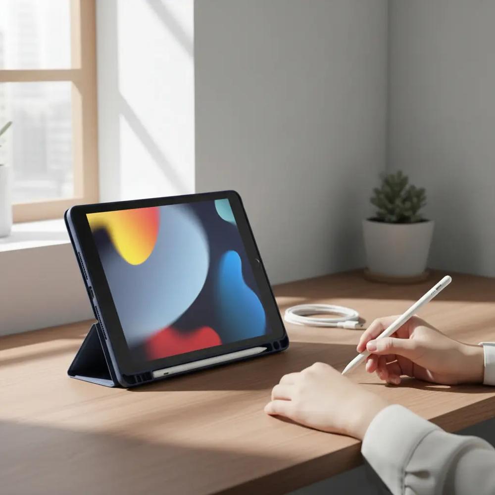 Smart Case Cristal Para Ipad 10.2 789 Generacion Azul Lapiz img #3