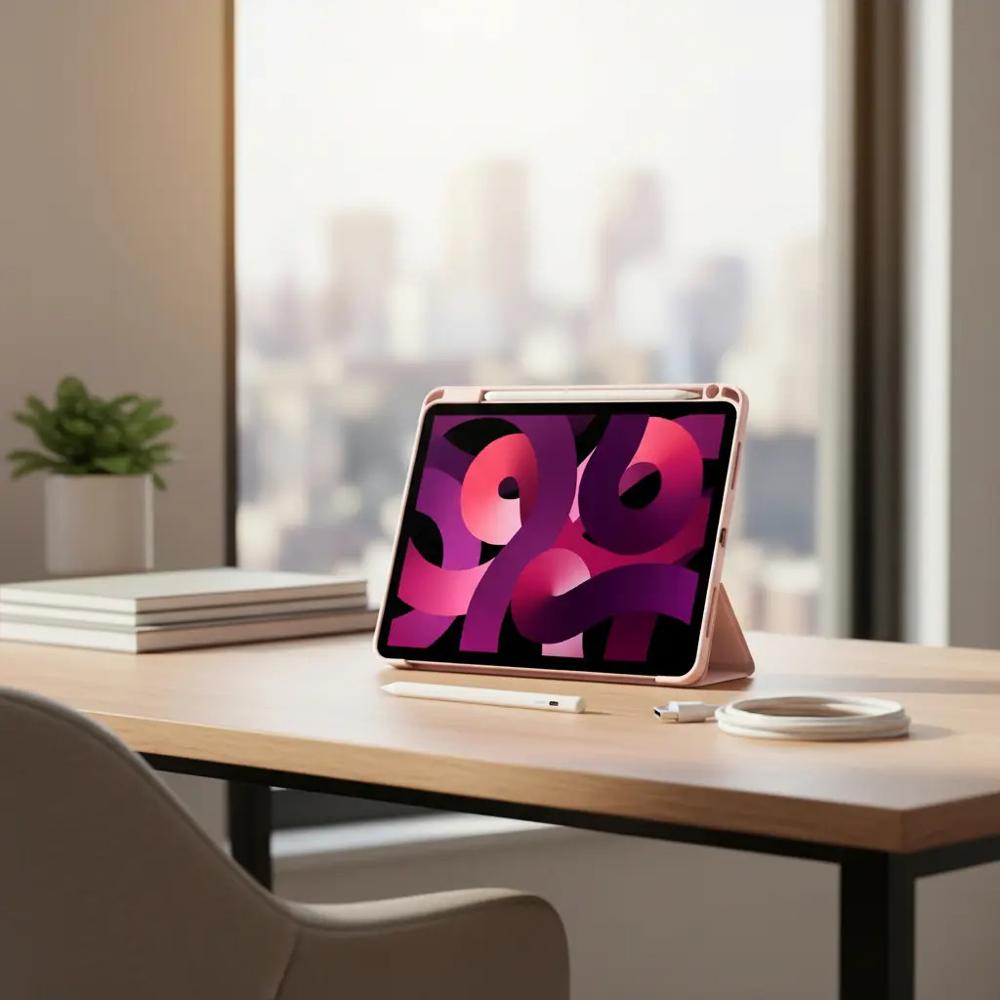 Smart Case Cristal Para Ipad Pro 11 M5 2025 Rosa Lapiz img #3