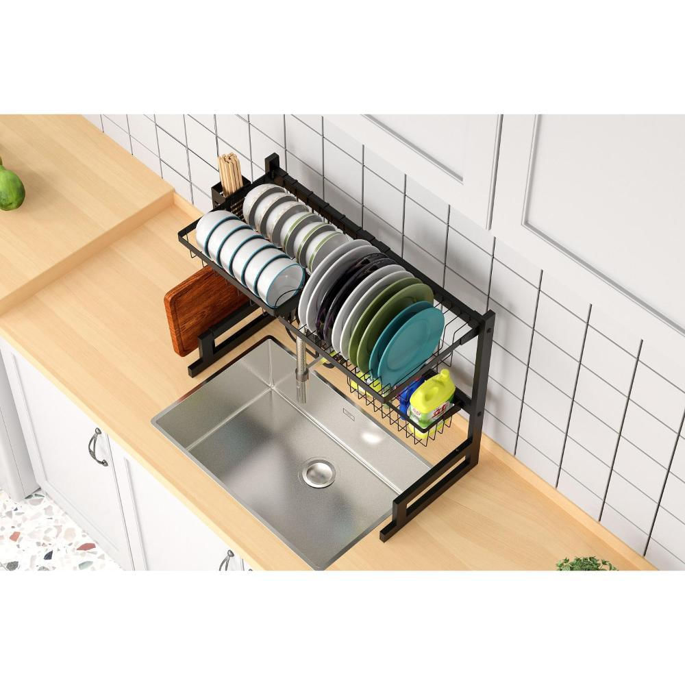 Escurridor De Platos Fluvia, Negro, Metalico De 2 Niveles img #1