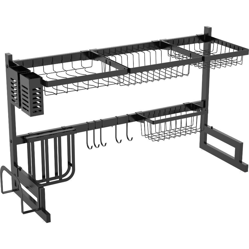 Escurridor De Platos Cristora, Negro, Metalico Doble De 2 Niveles img #1