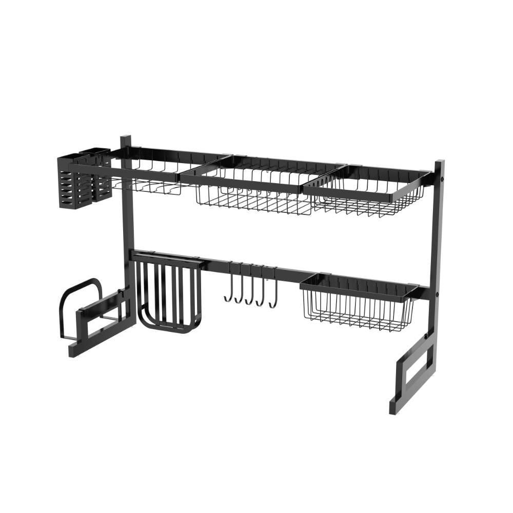 Escurridor De Platos Cristora, Negro, Metalico Doble De 2 Niveles img #5