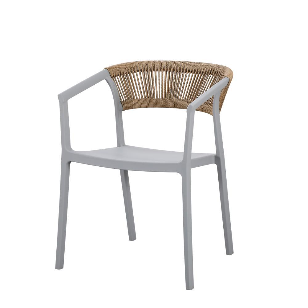 Silla Bali, Gris, Con Espaldar En Cuerdas Y Diseño Moderno img #1