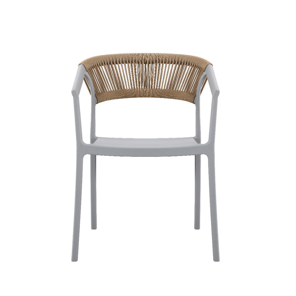 Silla Bali, Gris, Con Espaldar En Cuerdas Y Diseño Moderno img #3