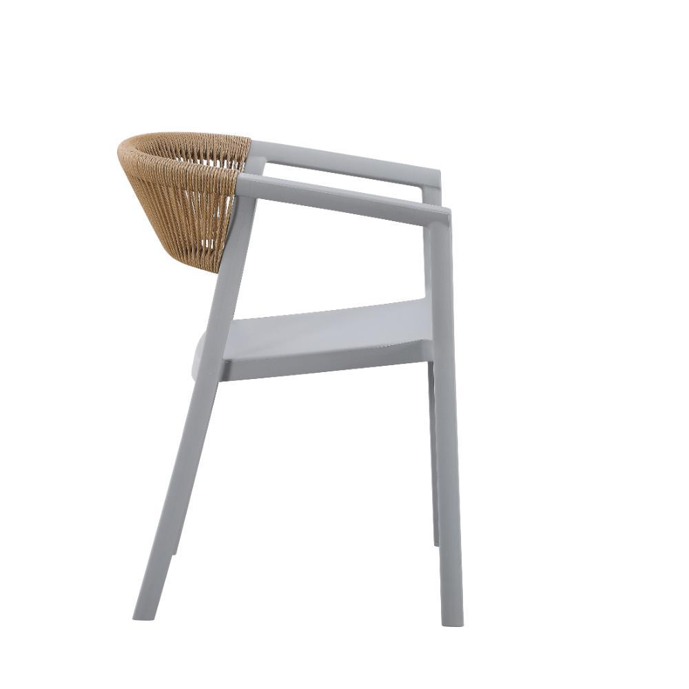 Silla Bali, Gris, Con Espaldar En Cuerdas Y Diseño Moderno img #4