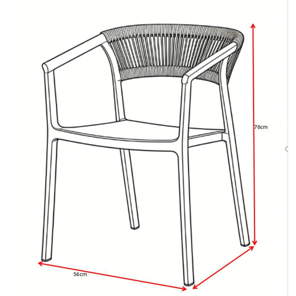 Silla Bali, Gris, Con Espaldar En Cuerdas Y Diseño Moderno img #5