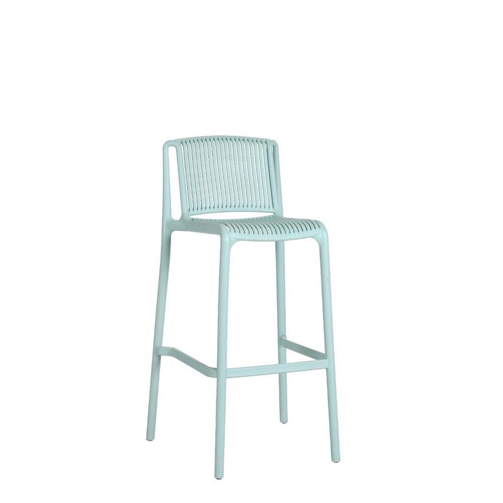 Silla Para Bar Sovalla, Color Azul Claro, Con Espaldar Redondo Transpirable img #1