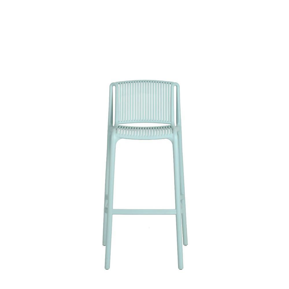 Silla Para Bar Sovalla, Color Azul Claro, Con Espaldar Redondo Transpirable img #3