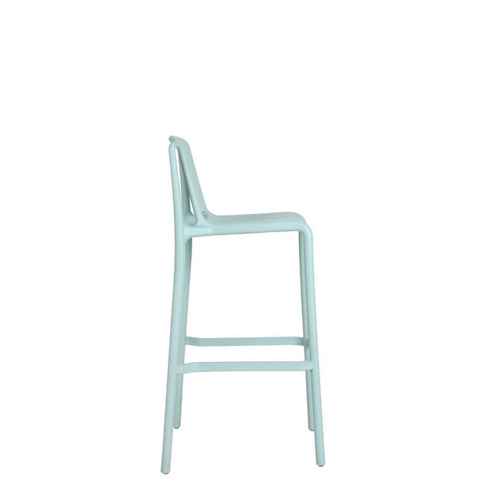 Silla Para Bar Sovalla, Color Azul Claro, Con Espaldar Redondo Transpirable img #4