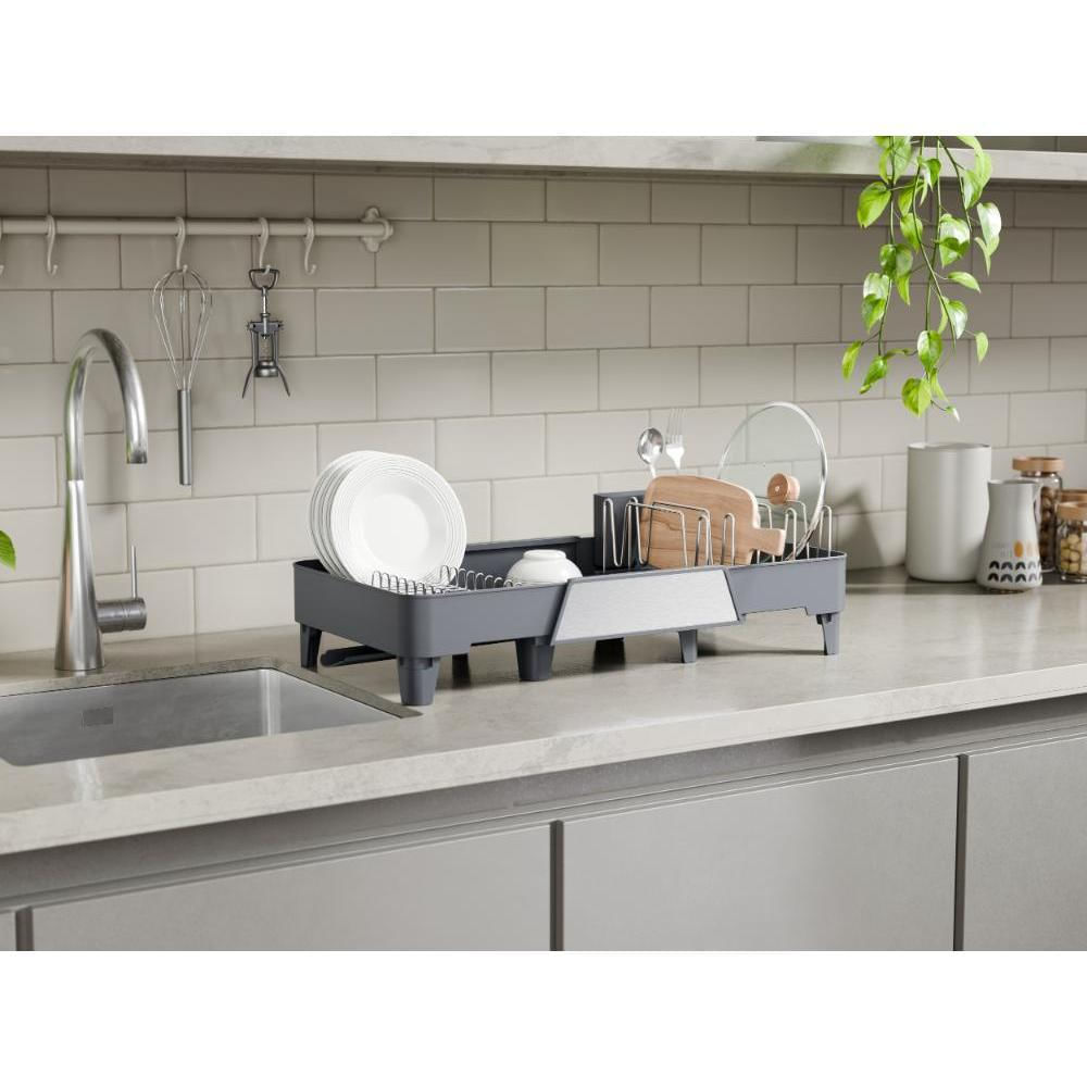 Escurridor De Platos Aquira, Gris Oscuro, Expandible Con Escurridor img #2