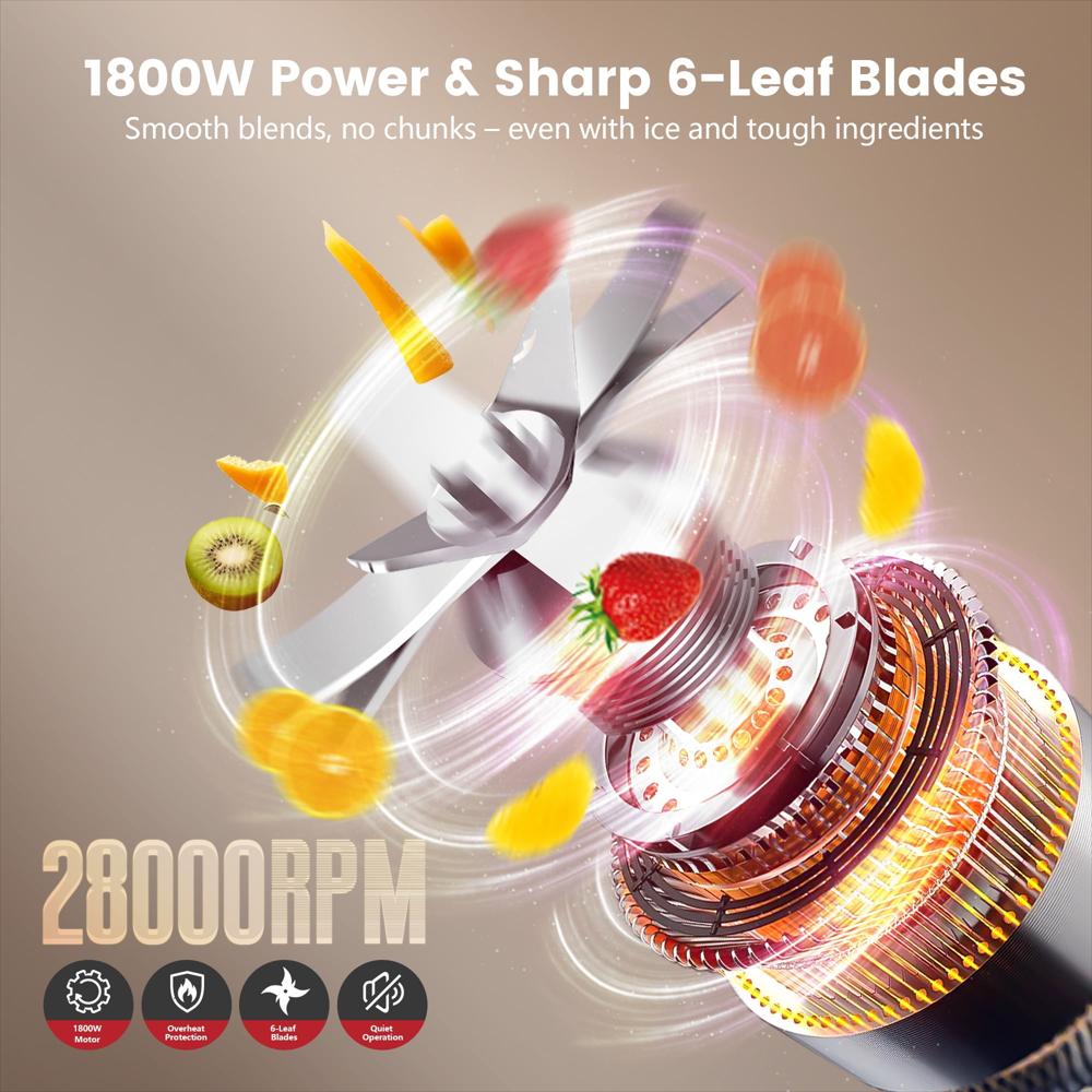 Licuadora Onson 70 Oz 1800 W Para Smoothies Y Triturar Hielo img #7
