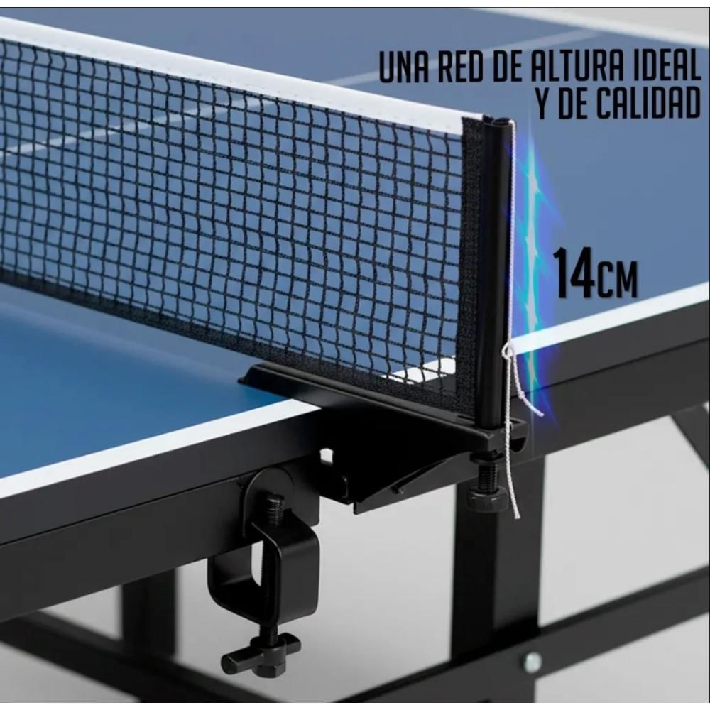 Mesa De Ping Pong Profesional 18Mm Color Azulclaro Con Rueda img #4