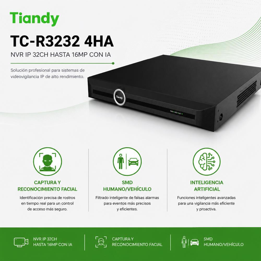 Grabador Nvr 32 Cámaras Ip Con Salida 4K Uhd img #2