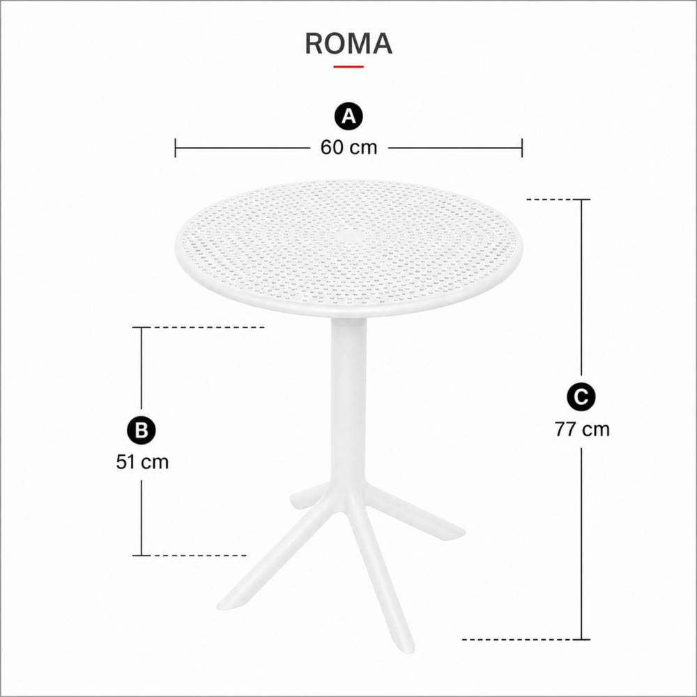 Mesa Roma Circular En Polipropileno Color Blanco img #5