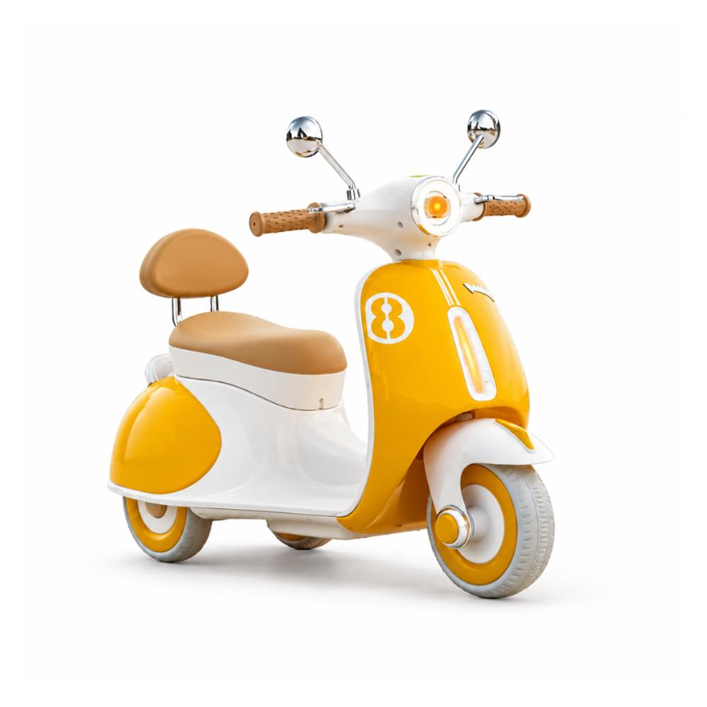 Mini Moto Eléctrica Infantil 3 Ruedas Vintage Amarillo img #1