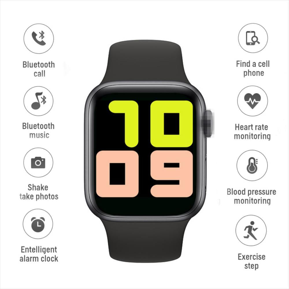 Smartwatch T500 Tactil Bluetooth Compatible Android Y Ios Recargable Negro img #5