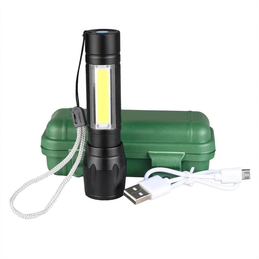 Linterna Tactica Led Recargable Usb Con Zoom Y Cuerpo De Aluminio img #1