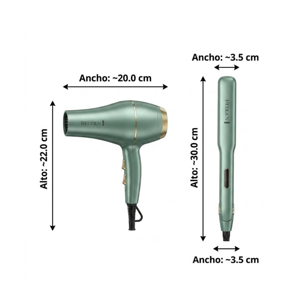 Kit 5En1 Secador Plancha Aguacate Profesional Redden 3D img #4