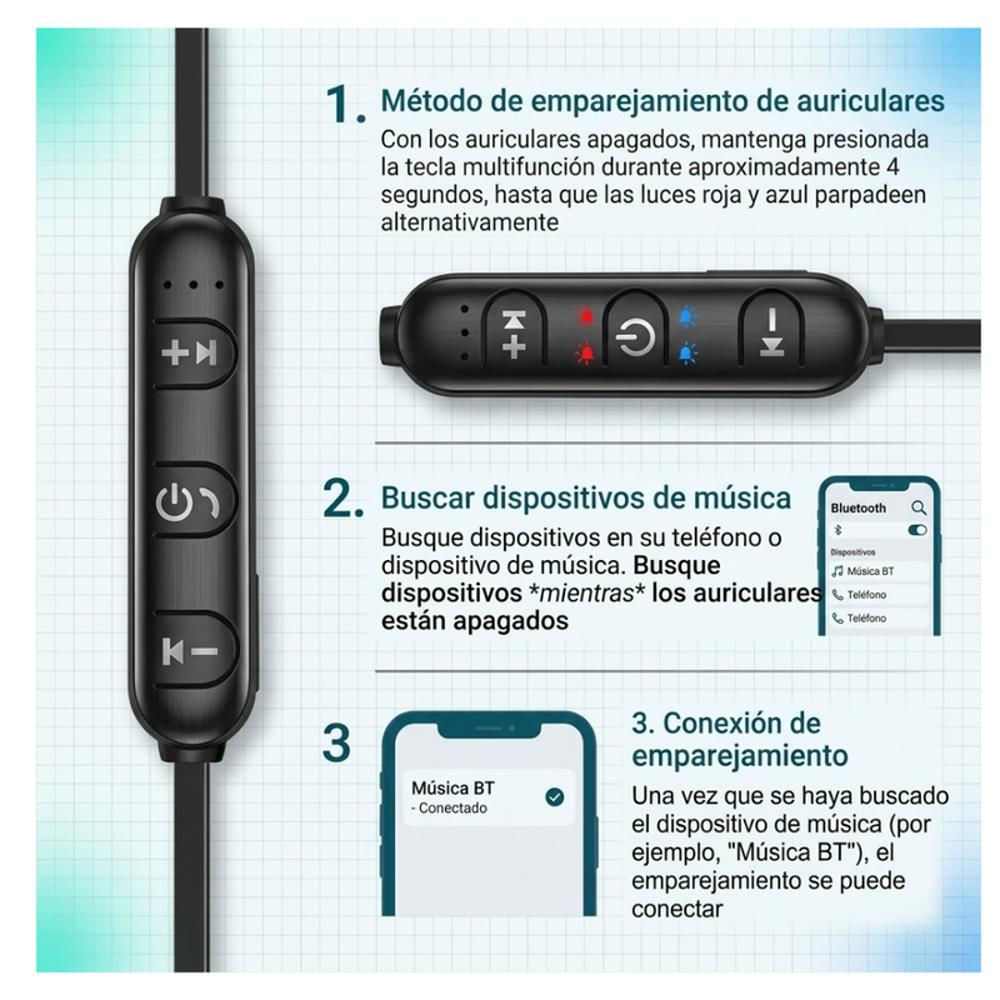 Audífonos In Ear Bluetooth Deportivos Magnéticos Cuello S03 img #4