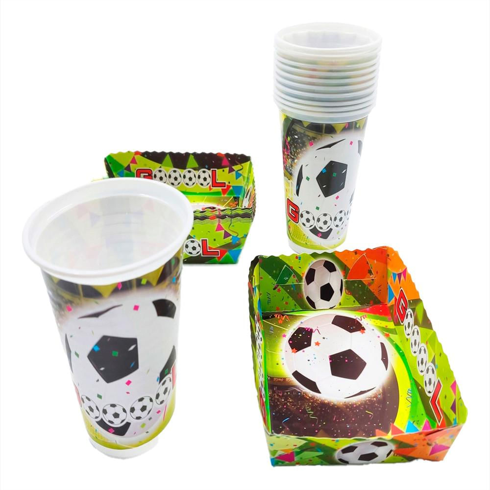 Kit 12 Vasos Platos Decorativos Futbol Comprar Oferta Envío img #1